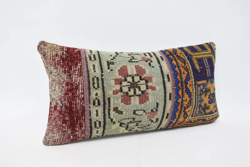 12x24 Inches Rectangle Throw Pillow, Handmade Geometric Pillow - 3
