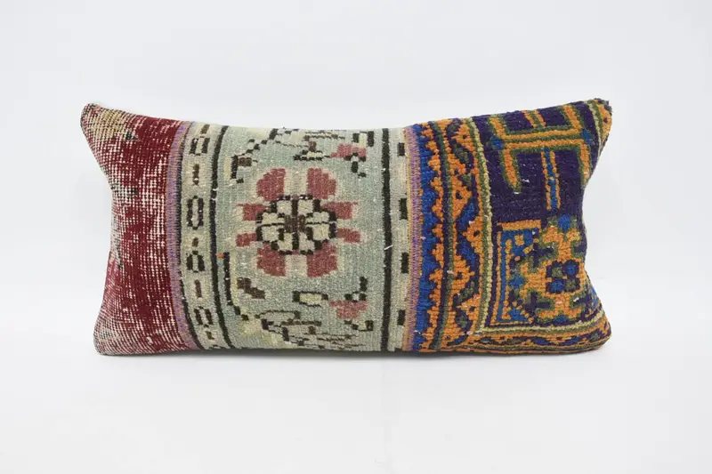 12x24 Inches Rectangle Throw Pillow, Handmade Geometric Pillow - 1