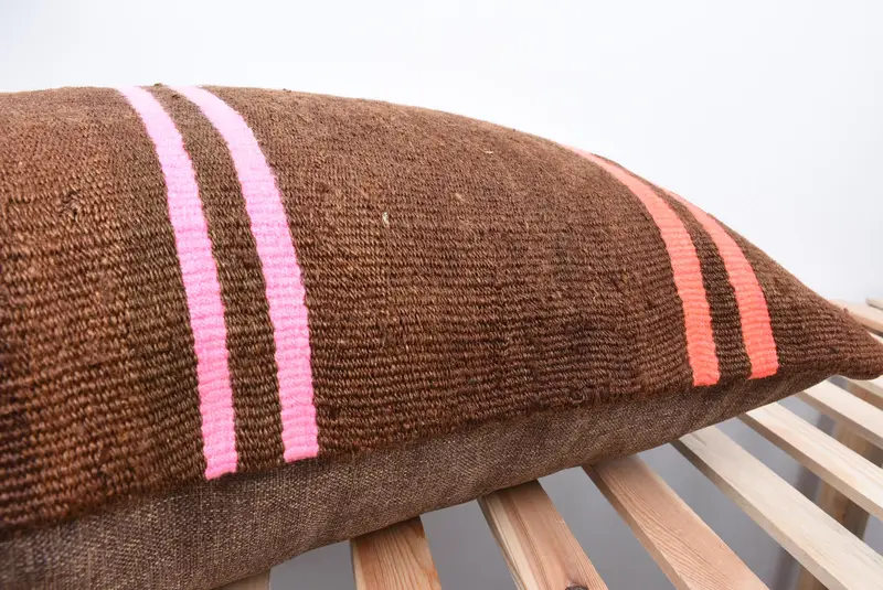 20x28 Brown Pillow, Boho Pillow Sham Cover, Vintage Throw Pillow Cover, Cushion, Vintage Kilim Throw Pillow, Toss Cushion Cover, Boho Pillow - 7