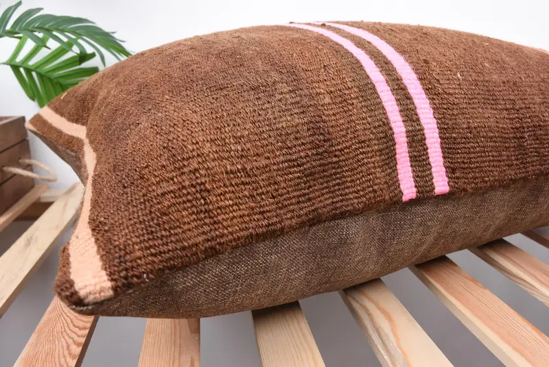 20x28 Brown Pillow, Boho Pillow Sham Cover, Vintage Throw Pillow Cover, Cushion, Vintage Kilim Throw Pillow, Toss Cushion Cover, Boho Pillow - 6