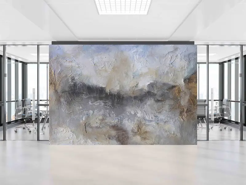 Zarif Baskılı Duvar Kağıdı: Yumuşak Gri Tonlarda Soyut Alçı