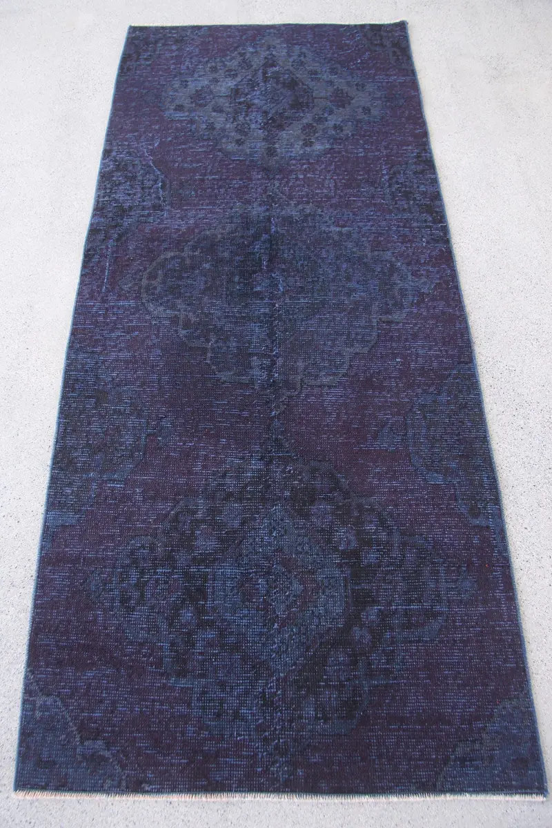 Blue & Purple Rug, 2.8x6.5 ft Solid Comfort
