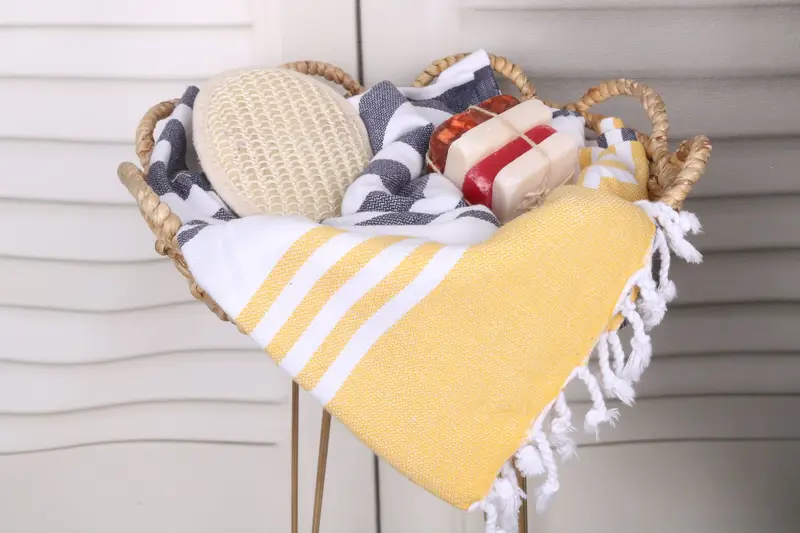 Wedding Favors, Travel towel, Bachelorette Party Gifts, Anniversary Gift For Her, 70x36 Cotton Striped Towel, Handmade Turkish Towel, Yoga Towel - 2