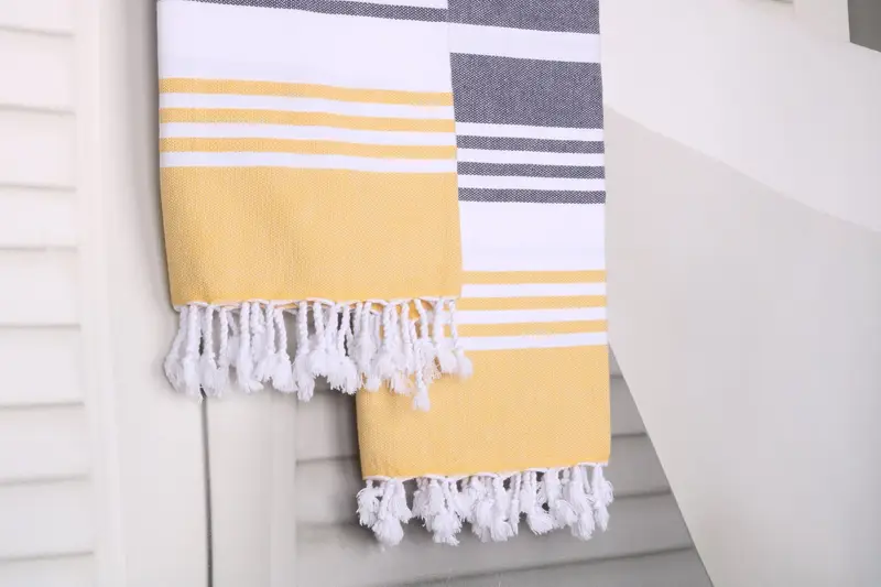 Wedding Favors, Travel towel, Bachelorette Party Gifts, Anniversary Gift For Her, 70x36 Cotton Striped Towel, Handmade Turkish Towel, Yoga Towel - 8