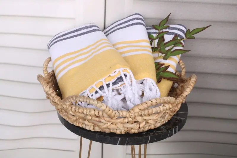 Wedding Favors, Travel towel, Bachelorette Party Gifts, Anniversary Gift For Her, 70x36 Cotton Striped Towel, Handmade Turkish Towel, Yoga Towel - 5