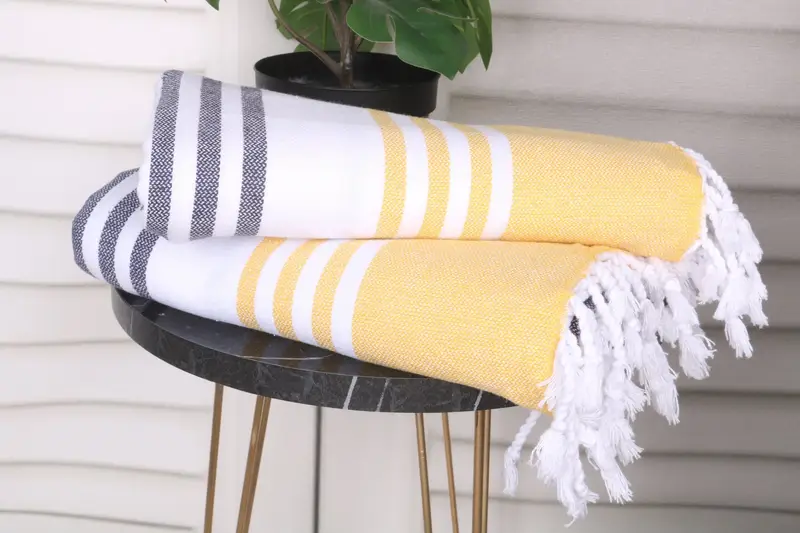Wedding Favors, Travel towel, Bachelorette Party Gifts, Anniversary Gift For Her, 70x36 Cotton Striped Towel, Handmade Turkish Towel, Yoga Towel - 3