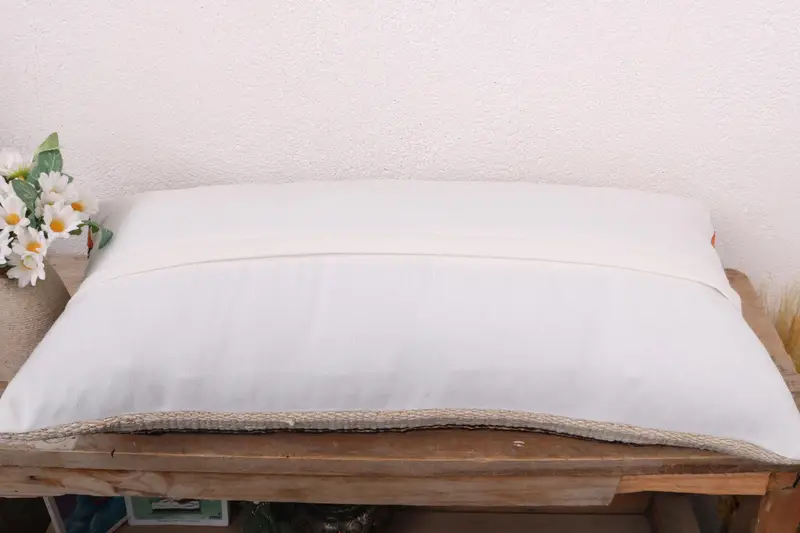 Boho Pillow Sham Cover, Ethnical Kilim Rug Pillow, Vintage Kilim Pillow, 12x24 White Pillow, Pillow Sham, Bolster Cushion Cover - 7