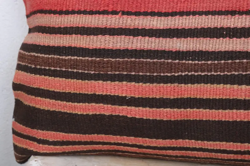 Turkish Pillow, Pillow for Sofa, Kilim Cushion Sham, Pillow Cover, Decorative Cushion Cover, Bench Pillow Sham, 16x36 Red Cushion Case - 3