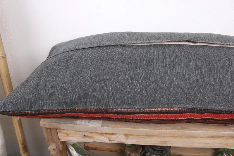 Turkish Pillow, Pillow for Sofa, Kilim Cushion Sham, Pillow Cover, Decorative Cushion Cover, Bench Pillow Sham, 16x36 Red Cushion Case - 7