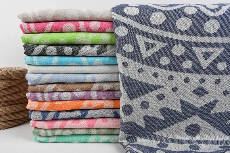 70x40 Cotton Round Pattern Towel, Embroidery Towels, Handwoven Turkish bath towel, Lightweight Turkish towel, Fouta towel, Beach Towel Gift - 1