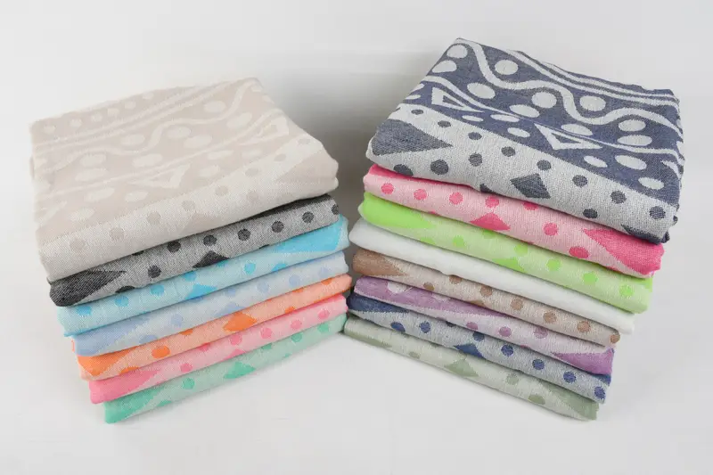 70x40 Cotton Round Pattern Towel, Embroidery Towels, Handwoven Turkish bath towel, Lightweight Turkish towel, Fouta towel, Beach Towel Gift - 3