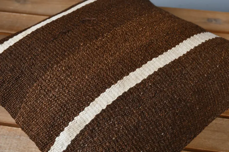 12x12 Brown Cushion Cover, Pillow, Aesthetic Pillow Sham, Kilim Pillow Cover, Decorative Throw Cushion, Throw Kilim Pillow, Turkish Kilim Pillow - 3