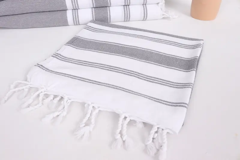 Monogram Mutfak Havlu, Türk Çay Havlusu, Organik Çay Havlusu, Anne Hediyesi, Kişiselleştirilmiş Hediye, 44x22 Pamuklu Çizgili Havlu, Dekoratif Havlu - 5