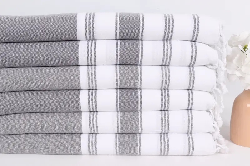 Monogram Mutfak Havlu, Türk Çay Havlusu, Organik Çay Havlusu, Anne Hediyesi, Kişiselleştirilmiş Hediye, 44x22 Pamuklu Çizgili Havlu, Dekoratif Havlu - 3