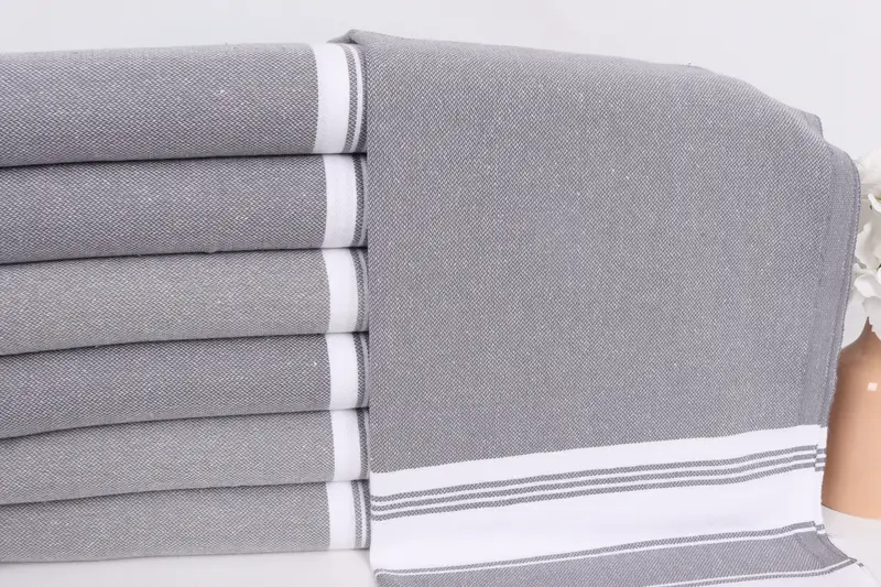 Monogram Mutfak Havlu, Türk Çay Havlusu, Organik Çay Havlusu, Anne Hediyesi, Kişiselleştirilmiş Hediye, 44x22 Pamuklu Çizgili Havlu, Dekoratif Havlu - 2