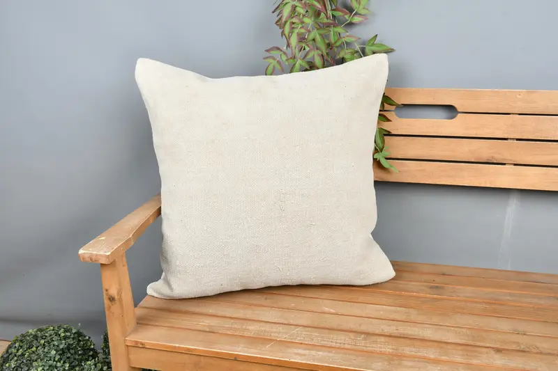 Vintage Kilim Throw Pillow, Interior Designer Pillow, Kilim Pillow, Pillow Case, Rustic Cushion Case, 24x24 White Cushion - 1
