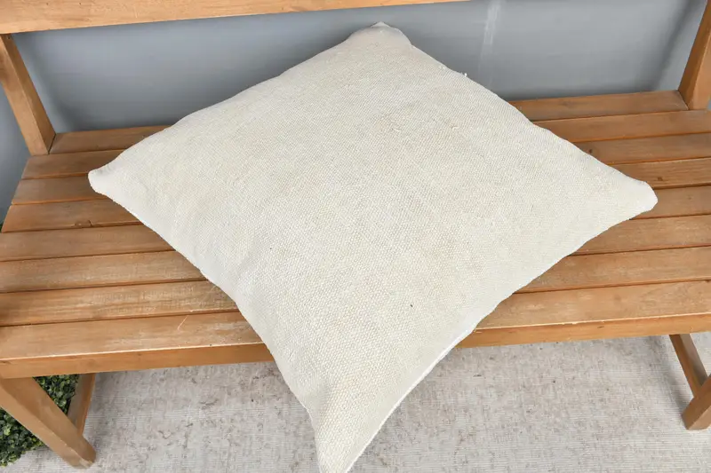 Vintage Kilim Throw Pillow, Interior Designer Pillow, Kilim Pillow, Pillow Case, Rustic Cushion Case, 24x24 White Cushion - 2