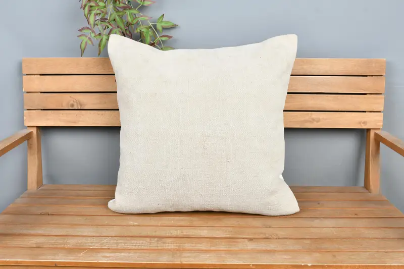 Vintage Kilim Throw Pillow, Interior Designer Pillow, Kilim Pillow, Pillow Case, Rustic Cushion Case, 24x24 White Cushion - 6
