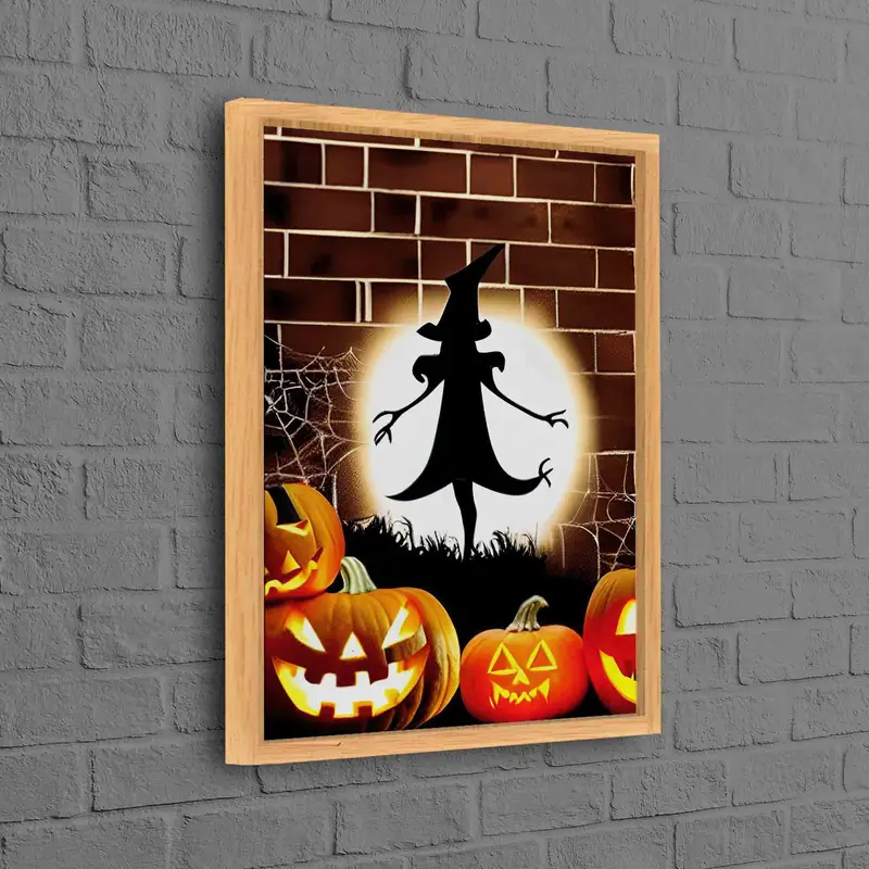 Scarecrow Pumpkin Canvas: Happy Halloween Party Gift Print