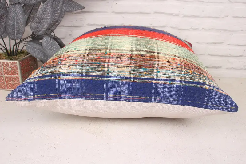 20x20 Blue Pillow Cover, Gift Pillow, Vintage Throw Cushion, Muted Cushion, Pillow Case, Pillow for Sofa, Home Decor Pillow, Neutral Cushion - 5