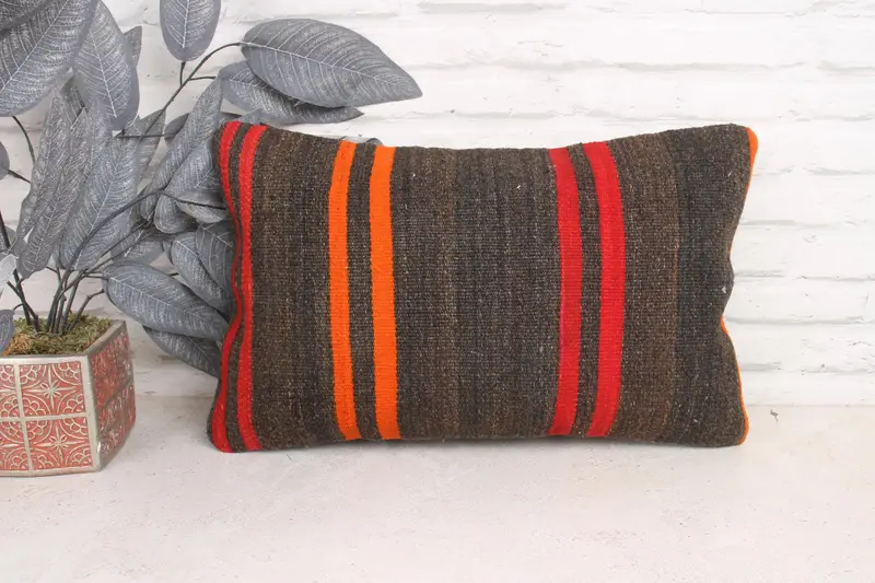 Square Throw Cushion Cover, Boho Pillow Sham Cover, Interior Designer Pillow, 12x20 Red Cushion Cover, Pillow Sham, Pillow for Couch - 1