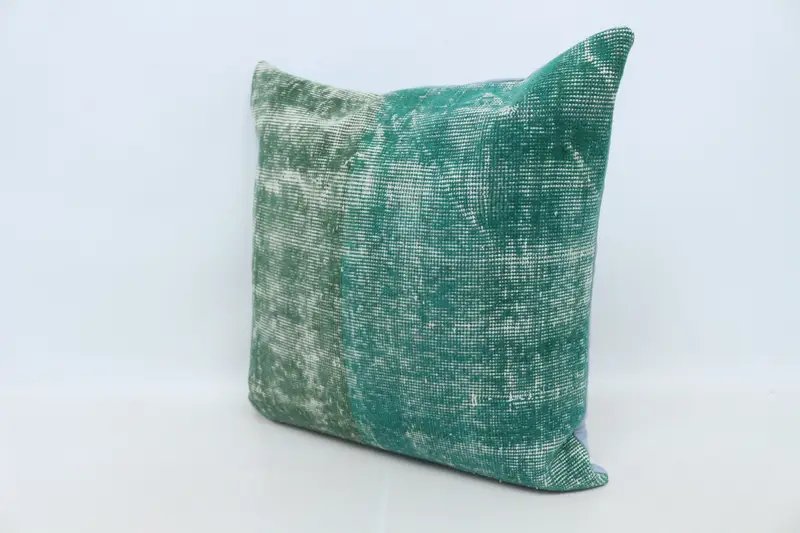 Cushion Case, Boho Pillow Sham Cover, Pillow for Couch, Colorful Pillow, Turkish Rugs Pillow Sham, 28x28 Green Cushion, Ethnical Kilim Rug Pillow - 4