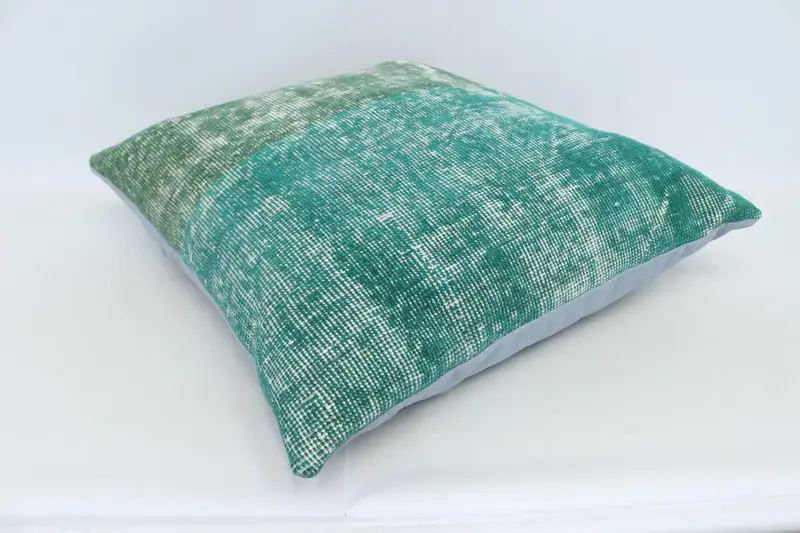 Cushion Case, Boho Pillow Sham Cover, Pillow for Couch, Colorful Pillow, Turkish Rugs Pillow Sham, 28x28 Green Cushion, Ethnical Kilim Rug Pillow - 6