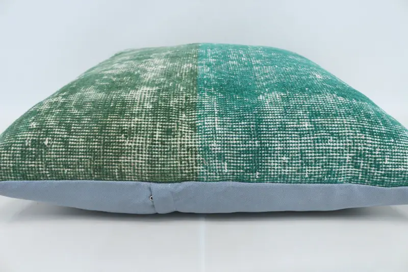Cushion Case, Boho Pillow Sham Cover, Pillow for Couch, Colorful Pillow, Turkish Rugs Pillow Sham, 28x28 Green Cushion, Ethnical Kilim Rug Pillow - 5