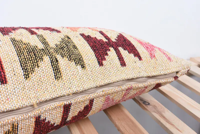Bright Pillow Cover, 12x36 Beige Pillow Case, Pillow, Turkish Pillow, Kilim Pillow Cover, Anatolian Cushion Case, Interior Designer Pillow - 7