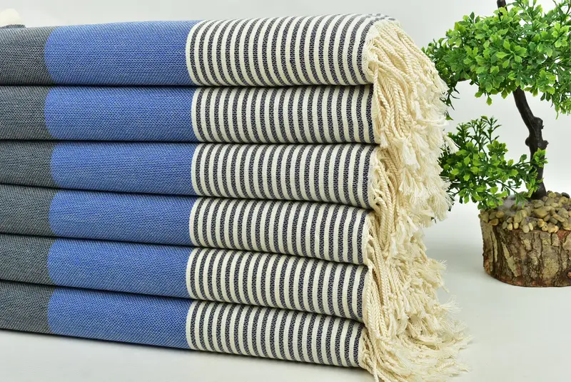 Pamuklu havlu, monogram havlu, 68x40 pamuklu çizgili havlu, tatil havlu, hediye kutuları havlu, plaj düğün iyiliği, onun için hediye, Türk havlu plajı - 3