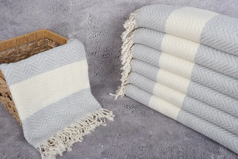 Personalized Gifts, Wedding Gift For Bride, 70x40 Cotton Zig zag Towel, Holiday Towel, Peshtemal Towel, Bridesmaid Gift, Large Turkish Towel - 3