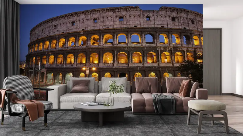 Rome Wall Mural, Modern Wall Paper, Colosseum Wall Decor, 3d Wall Paper, , Cityscape Mural, Custom Wall Paper, View Wall Poster, - 4