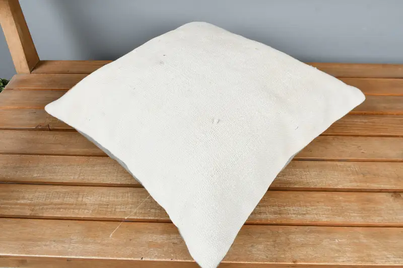 Home Decor Pillow, 16x16 White Pillow Cover, Pillow Case, Chair Pillow, Kilim Pillow, Nomadic Cushion Cover, Handmade Kilim Cushion - 2