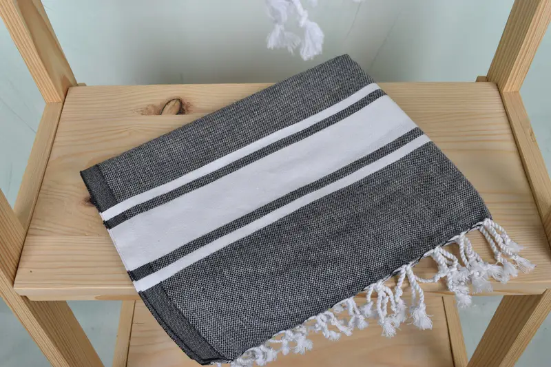 Turkish Towel, Personalized Gift, Wedding Gift, Turkish Tea Towel, Xmas Gifts, 36x24 Cotton Striped Towel, Organic Towel, Gym Towel, Gift For Him - 5