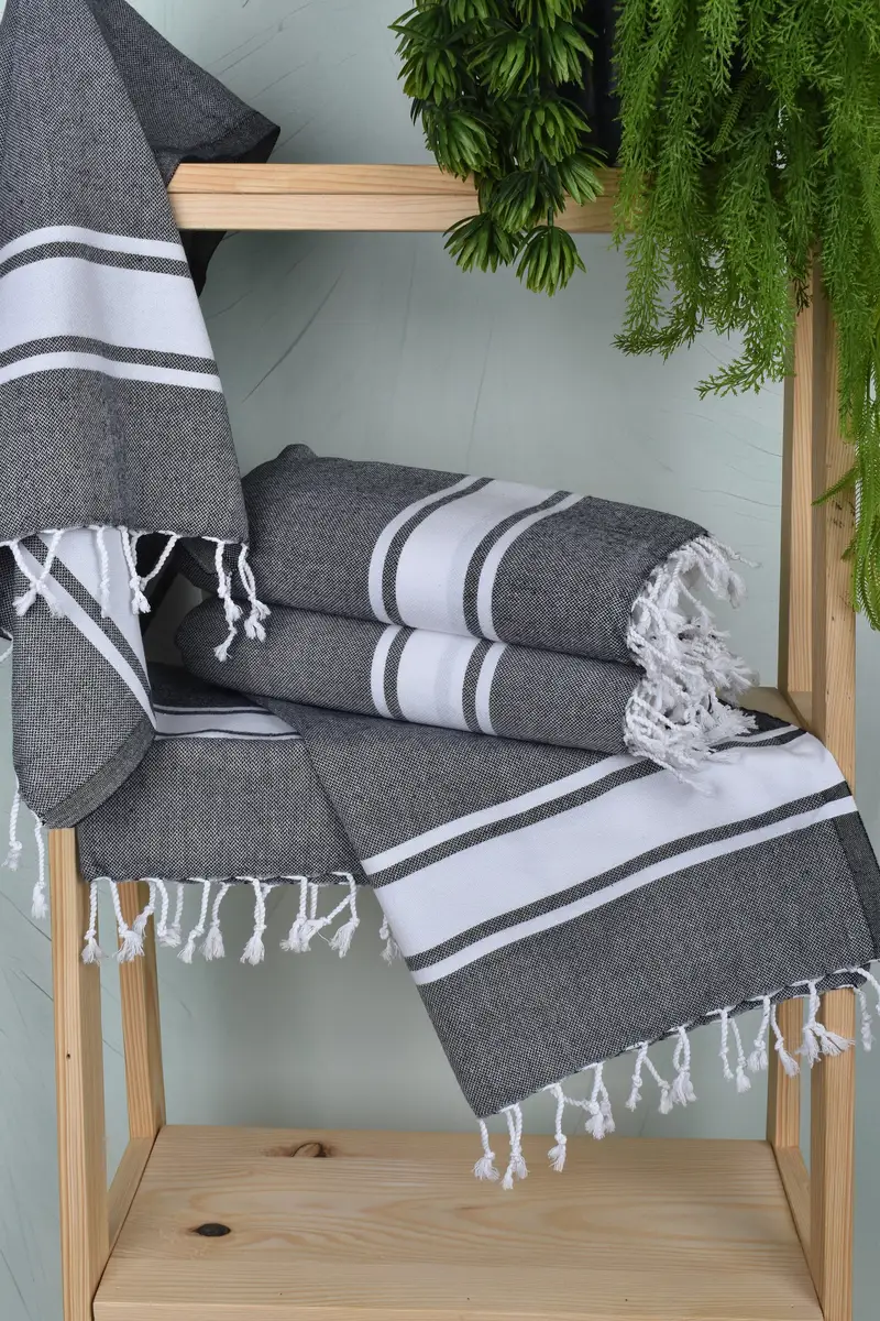 Turkish Towel, Personalized Gift, Wedding Gift, Turkish Tea Towel, Xmas Gifts, 36x24 Cotton Striped Towel, Organic Towel, Gym Towel, Gift For Him - 6