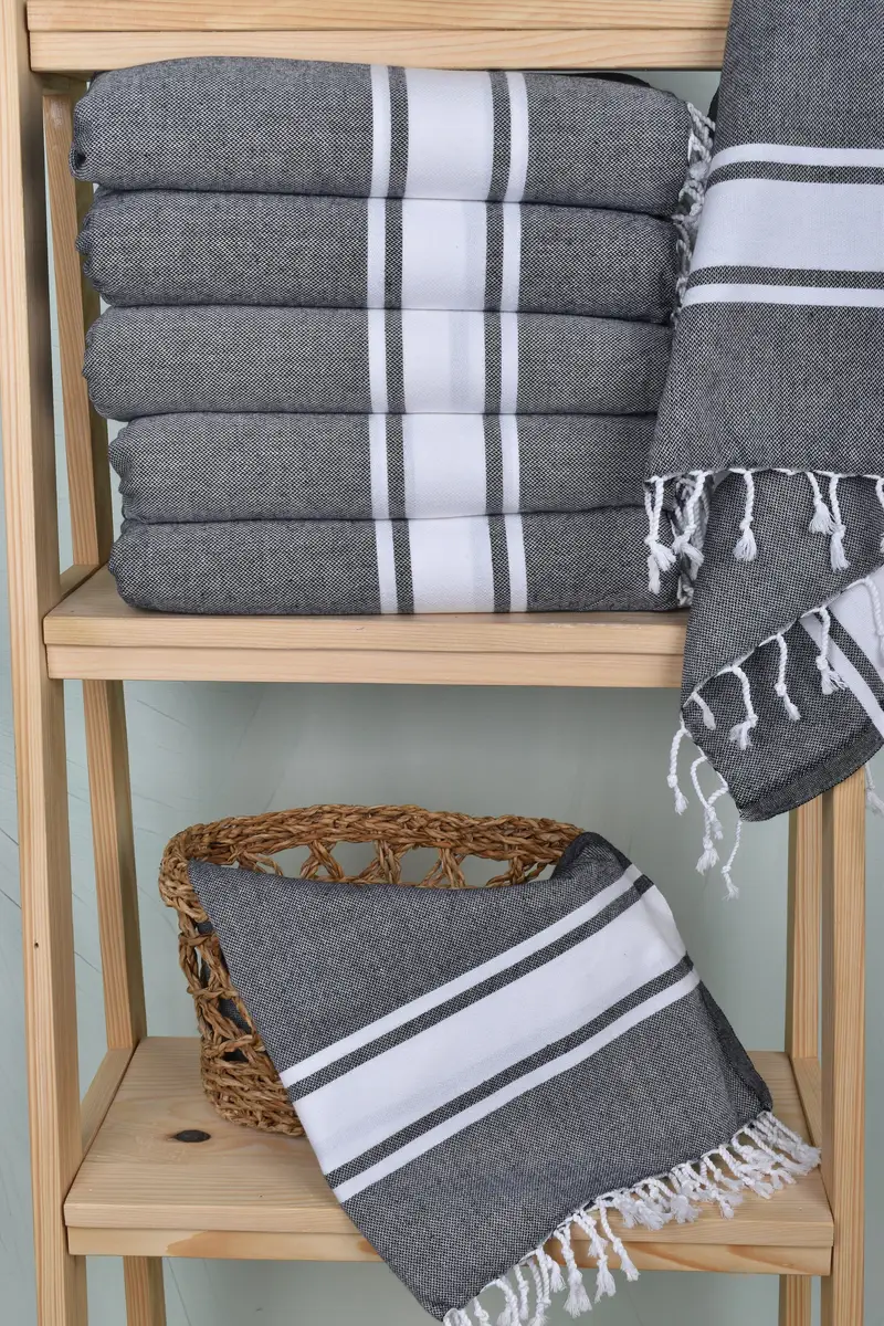 Turkish Towel, Personalized Gift, Wedding Gift, Turkish Tea Towel, Xmas Gifts, 36x24 Cotton Striped Towel, Organic Towel, Gym Towel, Gift For Him - 3