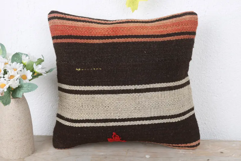 Pillow Cover, 12x12 White Cushion Cover, Pillow for Sofa, Turkish Kilim Pillow, Bench Cushion, Turkish Bench Pillow, Pillow for Couch - 2
