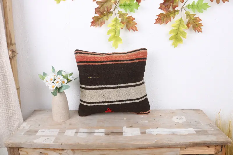 Pillow Cover, 12x12 White Cushion Cover, Pillow for Sofa, Turkish Kilim Pillow, Bench Cushion, Turkish Bench Pillow, Pillow for Couch - 1