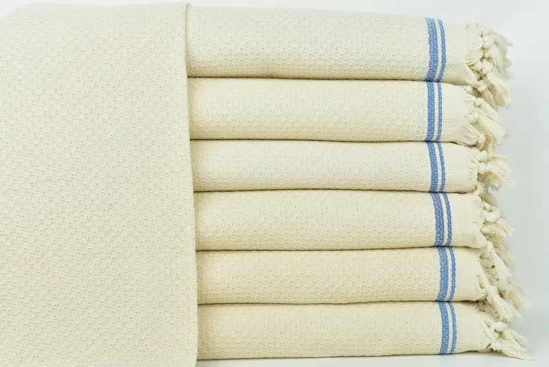 Turkish Blanket, Aesthetic Blanket, 94x92 Cotton Striped Towel, Valentine Day Gift For Her, Bedspread, Bridesmaid Proposal Gift, Monogram Blanket - 1
