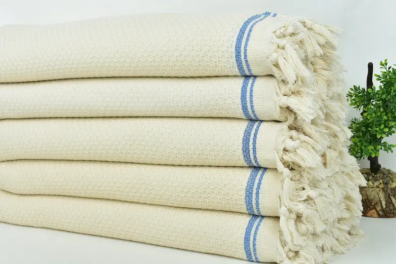 Turkish Blanket, Aesthetic Blanket, 94x92 Cotton Striped Towel, Valentine Day Gift For Her, Bedspread, Bridesmaid Proposal Gift, Monogram Blanket - 3