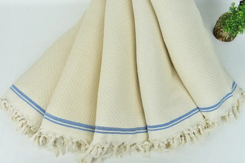 Turkish Blanket, Aesthetic Blanket, 94x92 Cotton Striped Towel, Valentine Day Gift For Her, Bedspread, Bridesmaid Proposal Gift, Monogram Blanket - 4