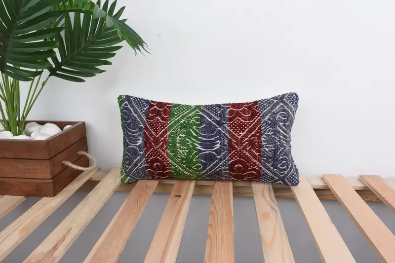 Pillow for Couch, Gift Pillow, Boho Chic Pillow Sham, Cushion Cover, Luxury Cushion Cover, Boho Pillow Sham Cover, 8x16 Blue Pillow Sham - 1