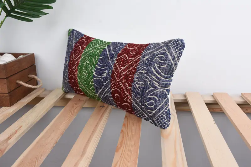 Pillow for Couch, Gift Pillow, Boho Chic Pillow Sham, Cushion Cover, Luxury Cushion Cover, Boho Pillow Sham Cover, 8x16 Blue Pillow Sham - 5