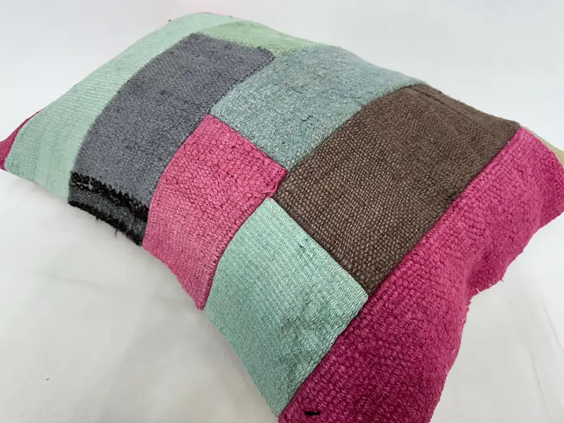 Accent Cushion, Authentic Pillow Cover, Pillow for Sofa, Cushion, 20x28 Green Cushion Case, Kilim Pillow, Outdoor Patio Cushion, Throw Kilim Pillow - 6
