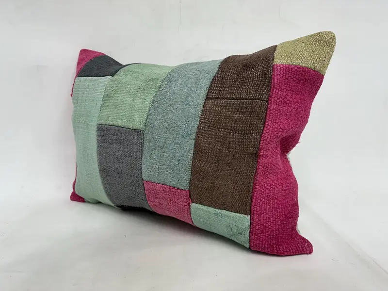 Accent Cushion, Authentic Pillow Cover, Pillow for Sofa, Cushion, 20x28 Green Cushion Case, Kilim Pillow, Outdoor Patio Cushion, Throw Kilim Pillow - 4