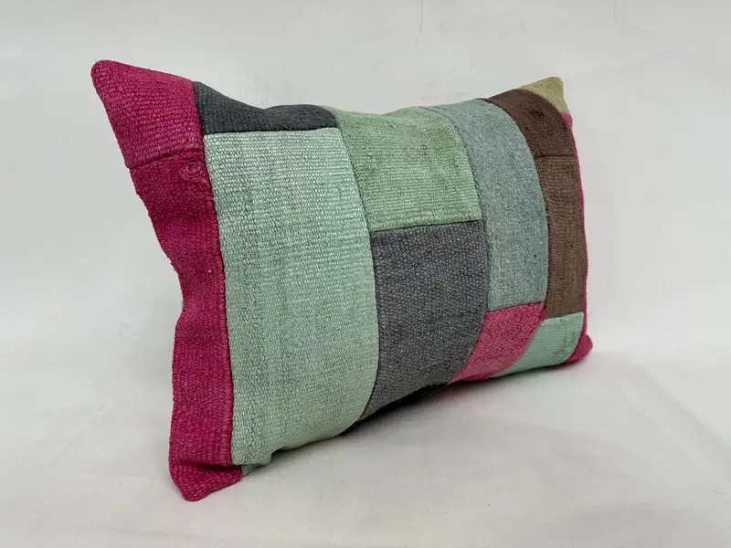 Accent Cushion, Authentic Pillow Cover, Pillow for Sofa, Cushion, 20x28 Green Cushion Case, Kilim Pillow, Outdoor Patio Cushion, Throw Kilim Pillow - 3