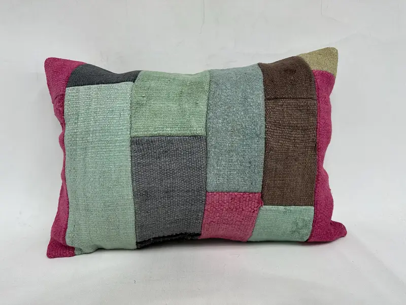 Accent Cushion, Authentic Pillow Cover, Pillow for Sofa, Cushion, 20x28 Green Cushion Case, Kilim Pillow, Outdoor Patio Cushion, Throw Kilim Pillow - 1