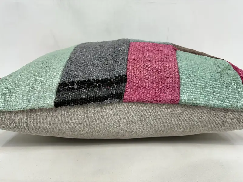 Accent Cushion, Authentic Pillow Cover, Pillow for Sofa, Cushion, 20x28 Green Cushion Case, Kilim Pillow, Outdoor Patio Cushion, Throw Kilim Pillow - 5
