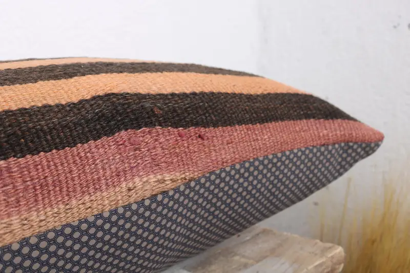 Cushion, Kilim Pillow, Designer Throw Pillow Cover, Interior Designer Pillow, 12x36 Orange Pillow Cover, Turkish Kilim Pillow - 6