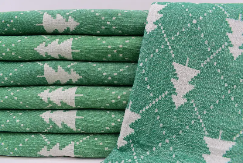Quick-dry peshtemal, Bridesmaid Gift, 84x42 Cotton Christmas Patterned Towel, Absorbent Turkish towel, Spa Towel, Bachelor Party Favors - 3